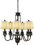 Dale Tiffany TH19018 Green Hand Blown Tiffany Antique Bronze Chandelier Lamp