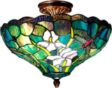 Dale Tiffany TH70098 Savannah Tiffany Antique Brass Ceiling Light Fixture