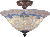 Dale Tiffany TM100553 Johana Mosaic Tiffany Antique Brass Flush Mount Lighting