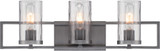 Designers Fountain 86503-CHA Elements Contemporary Charcoal 3-Light Bathroom Light Sconce