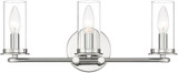 Designers Fountain D268C-3B-PN Hudson Heights Polished Nickel 3-Light Vanity Lighting Fixture
