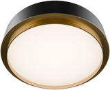 dweLED by WAC FM-20515-BK/AB Salvo Modern Black Aged Brass LED Flush Mount Lighting Fixture