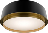 dweLED by WAC FM-20512-BK/AB Salvo Modern Black Aged Brass LED Overhead Lighting Fixture