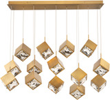 dweLED by WAC PD-29314L-AB Ice Cube Modern Aged Brass LED Multi Pendant Hanging Light