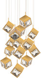 dweLED by WAC PD-29315R-AB Ice Cube Contemporary Aged Brass LED Multi Hanging Pendant Light