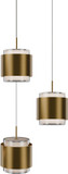 dweLED by WAC PD-68903R-AB Banded Modern Aged Brass LED Multi Ceiling Pendant Light
