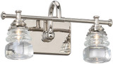 dweLED by WAC WS-42514-PN Rondelle Modern Polished Nickel LED 2-Light Bathroom Sconce Lighting