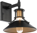 dweLED by WAC WS-W43011-BK/AB Sleepless Contemporary Black Aged Brass LED Exterior Lamp Sconce