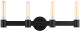 EGLO 204556A Broyles Contemporary Matte Black 4-Light Vanity Lighting