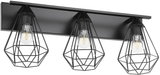 EGLO 205621A Tarbes Contemporary Matte Black 3-Light Bath Lighting Sconce