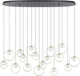 EGLO 206115A Portocolom Modern Black / Shinny Brass LED Sphere Multi Hanging Lamp