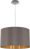 EGLO 31603A Maserlo Modern Satin Nickel Drum Pendant Light Fixture