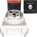 Elco E1L32FB Oak System Modern Black w/ White Ring LED Pot Light 1" Round Recessed Adjustable Gimbal