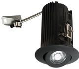 Elco E2L18FB Teak System Contemporary Black LED Recessed Lighting 2 Inch Recessed Lighting Round Adjustable