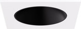 Elco EKCL4218B Pex Modern Black w/ White Trim 4 Inch Canless Square Deep Reflector Recessed Lighting