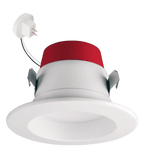 Elco EL141CT5W 5-CCT Modern White LED Bi-Pin Retrofit Insert Low Voltage Recessed Lighting 4" Reflector Trim