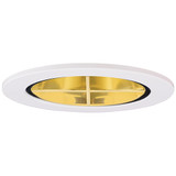 Elco EL2644G Modern Gold with White Medium Base 3" Halogen Line Voltage Down Lighting Reflector with Cross Blade Recessed Downlight