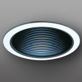 Elco ELM40BOV Modern Black Medium Base 6" Recessed Light Baffle Oversized Ring Recessed Can Light