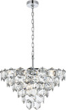 Elegant 1050D24C Adaline Chrome 24" Hanging Pendant Light
