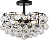 Elegant 1107F14BK Savannah Black 14" Flush Mount Light Fixture