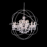 Elegant 1130G43PN-RC Urban Polished Nickel Finish 44" Wide Chandelier Light