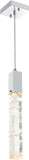 Elegant 2088D5C Aurora Chrome and Clear LED Mini Pendant Lighting Fixture
