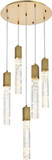 Elegant 2089D20SG Aurora Satin Gold and Clear LED Multi Pendant Lamp