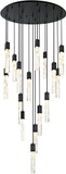 Elegant 2089G36BK Aurora Black and Clear LED Multi Hanging Pendant Lighting