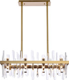 Elegant 2200G30SG Serena Crystal Satin Gold Kitchen Island Lighting