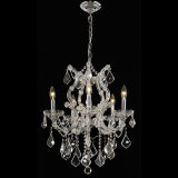 Elegant 2800D20C-RC Maria Theresa 6 Light Crystal Plug In Chandelier - Chrome Finish