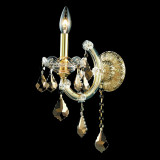 Elegant 2800W1G-GT-RC Maria Theresa Gold Candelabra Wall Lamp with Golden Teak Crystal