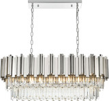 Elegant 3401G36C Willow Contemporary Chrome 36" Island Light Fixture