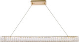 Elegant 3502D47G Monroe Crystal Gold LED Island Light Fixture