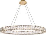 Elegant 3503D36G Monroe Crystal Gold LED 16" Ceiling Pendant Light