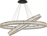 Elegant 3503D48BK Monroe Crystal Black LED 18" Lighting Pendant