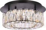 Elegant 3503F12BK Monroe Crystal Black LED 12" Flush Mount Light Fixture