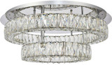 Elegant 3503F26L2C Monroe Chrome LED Overhead Light Fixture