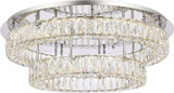 Elegant 3503F30L2C Monroe Crystal Chrome LED 30" Flush Ceiling Light Fixture