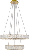 Elegant 3503G24G Monroe Gold LED Mini Chandelier Light