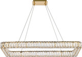 Elegant 3504D42L1G Monroe Crystal Gold LED 18" Kitchen Island Lighting