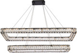 Elegant 3504G50L2BK Monroe Crystal Black LED Island Lighting
