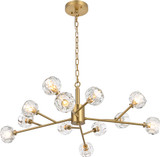 Elegant 3509D35G Graham Gold and Clear Hanging Chandelier