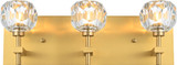 Elegant 3509W18G Graham Gold and Clear 3-Light Bathroom Light Sconce