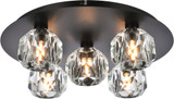 Elegant 3509F16BK Graham Black and Clear Ceiling Lighting