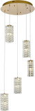 Elegant 3680D5RSG Aston Satin Gold LED Multi Pendant Lighting