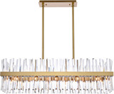 Elegant 6200G42SG Serephina Crystal Satin Gold Kitchen Island Light Fixture