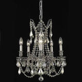 Elegant 9205D18PW-GT-RC Rosalia 18" Small Golden Teak Crystal Chandelier Lamp in Pewter