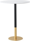 Elegant AF110232WH Ronan Modern White and Gold Round Pub Table