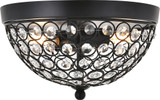 Elegant LD5012F10MB Taye Matte Black And Clear 10" Flush Lighting