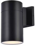Elegant LDOD4039BK Raine Contemporary Black Exterior Wall Sconce